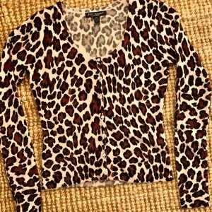 Vintage Betsey Johnson Leopard  Cardigan Sweater